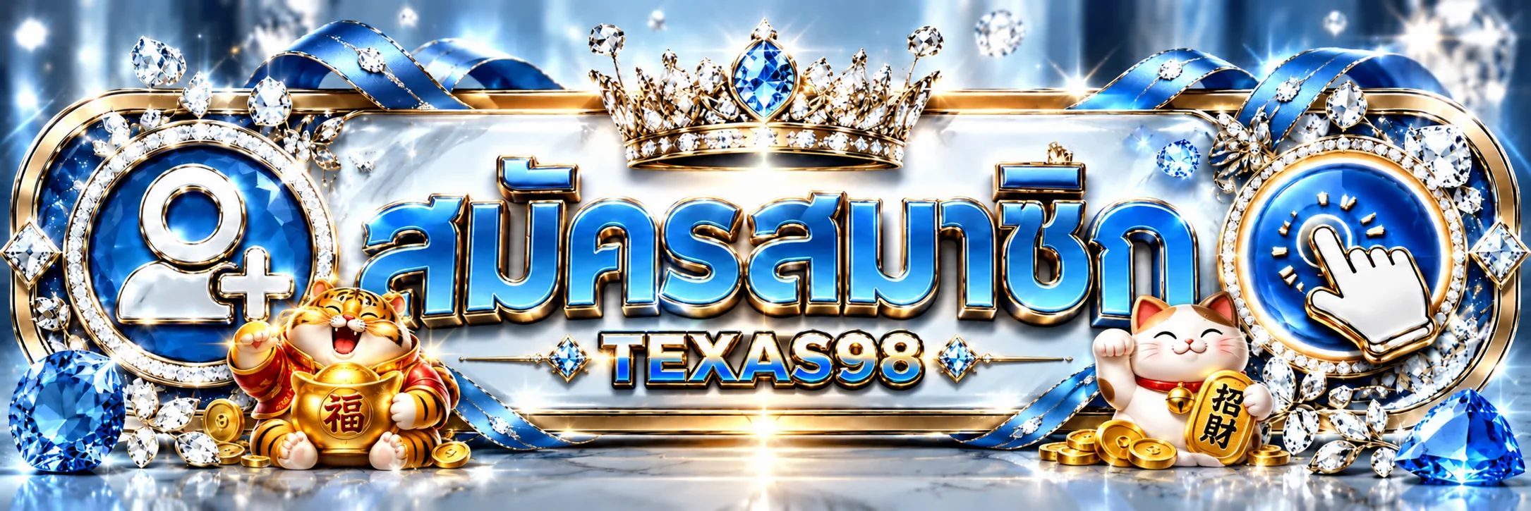 ทางเข้า TEXAS98 และปุ่มสมัครสมาชิกที่ตรวจสอบแล้ว